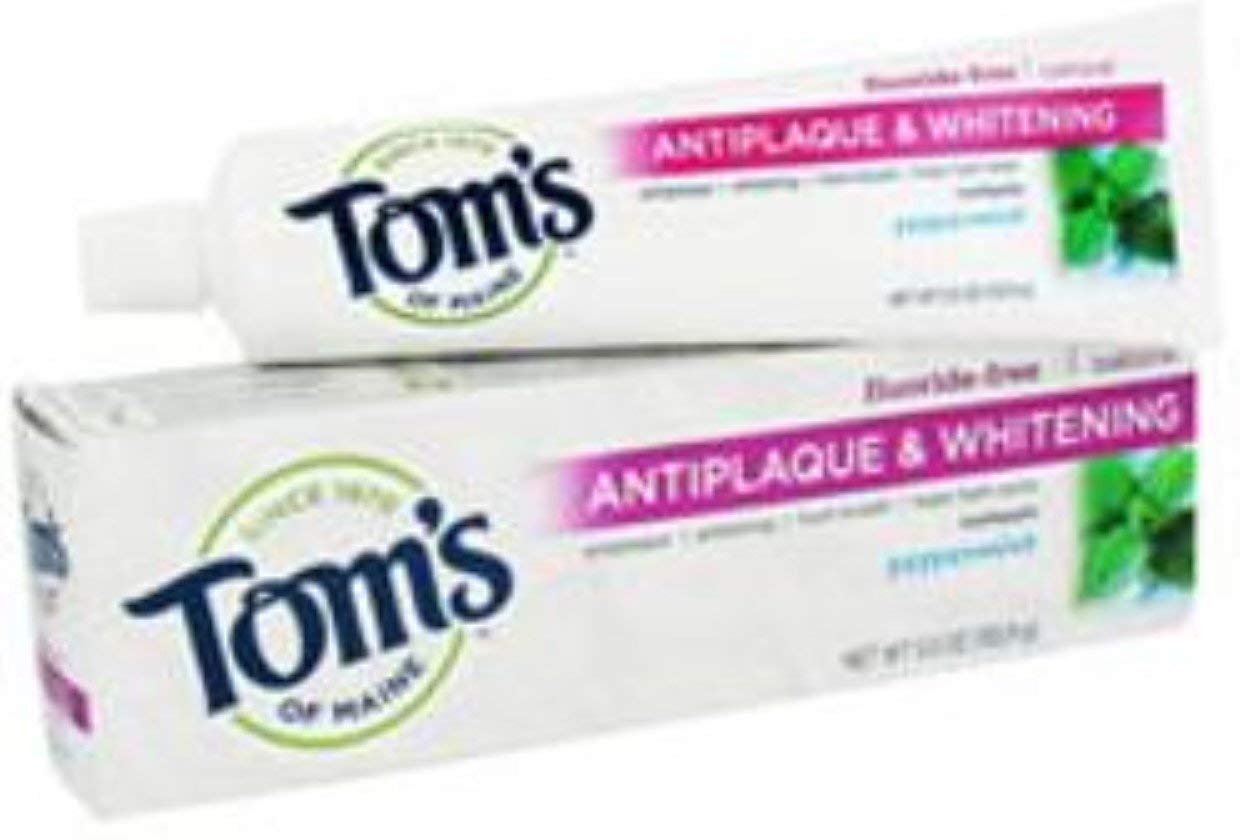 Tom's of Maine Natural Fluoride-Free Antiplaque & Whitening Toothpaste, Peppermint 5.50 oz