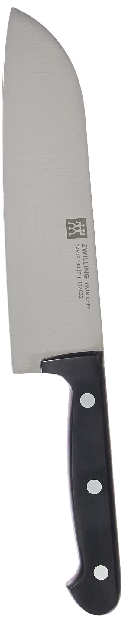 ZWILLING Santoku Knife, Blade length: 18 cm, Large blade, Special stainless steel/Plastic handle, Twin Chef, Silver/Black