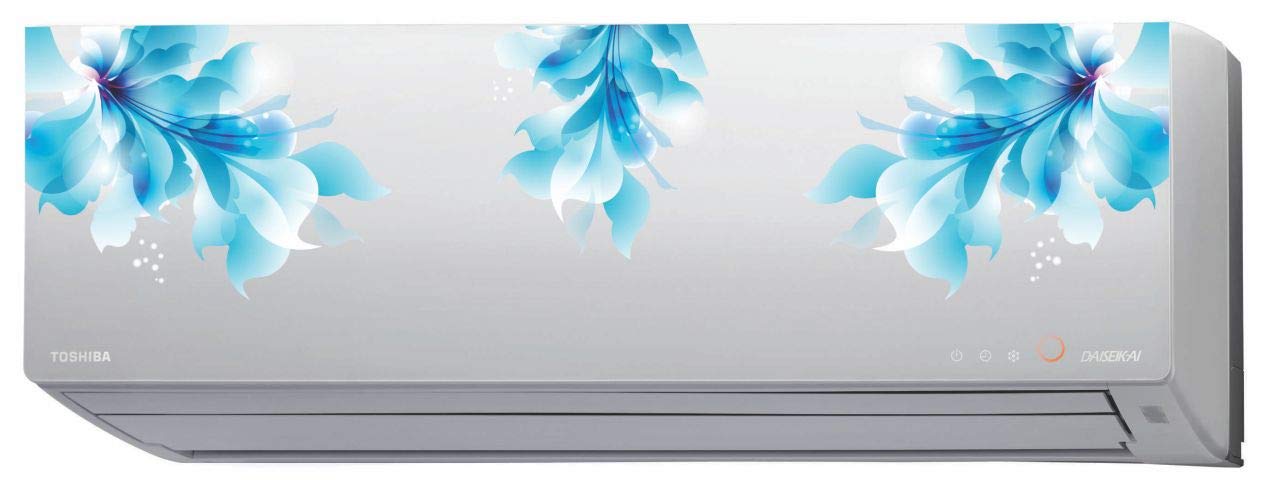 Meetcute™ Sky Blue Flower Wall AC Sticker Sticker, Split Ac Stickers, Air Conditioner Sticker