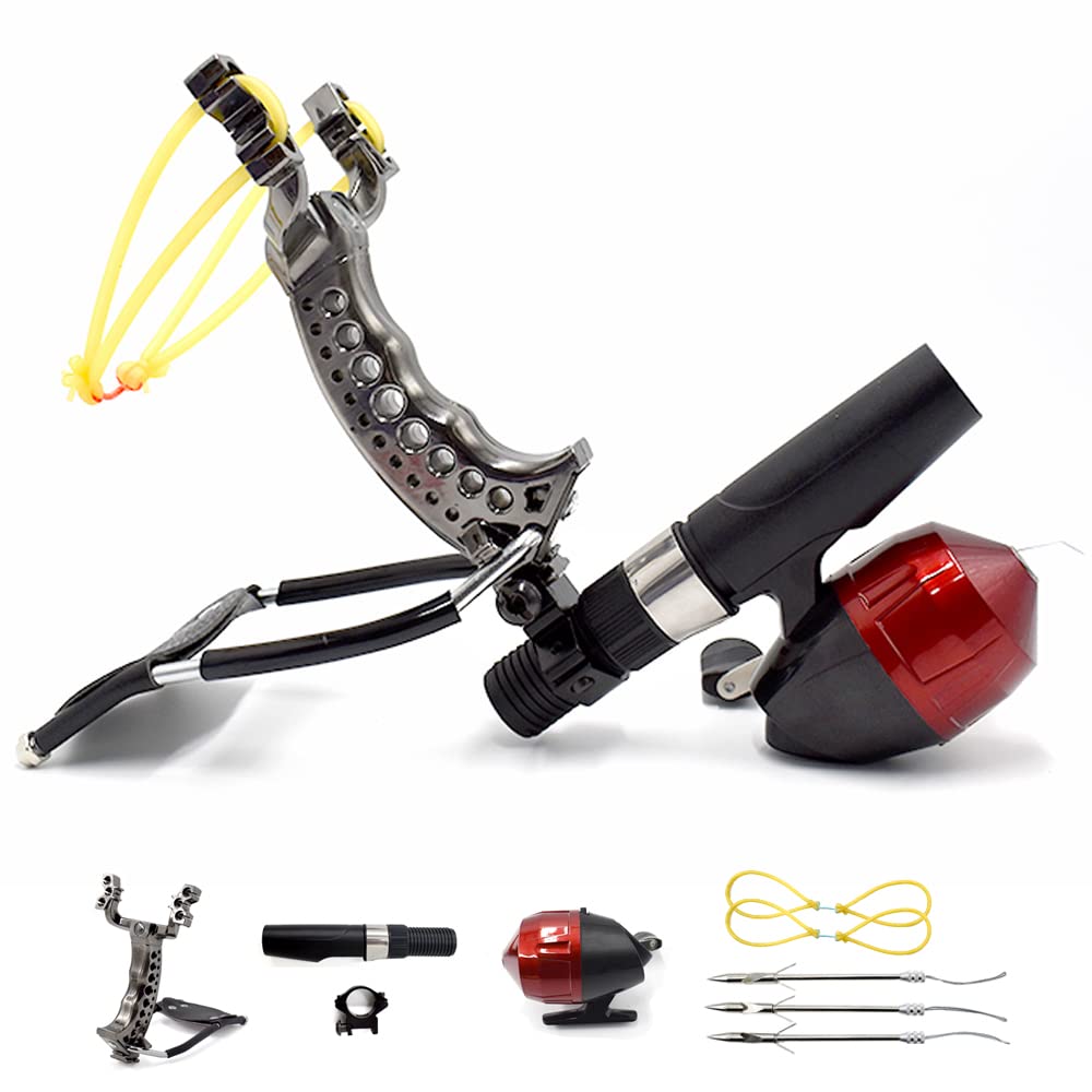 Slingshot, Wrist Rocket Slingshots for Hunting, Fishing Slingshot with 2 Slingshot Bands, Fishing Reel and Fishing Darts, Hunting Slingshots for Adults, Catapult Slingshots for Fishing