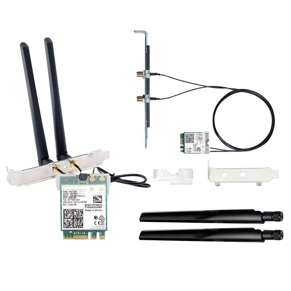 REKONG AX210 WiFi 6E Card M.2 NGFF Mini Desktop kit Adapter Newest 6GHz BT5.2 Wireless 802.11ax 5400Mbps 2.4Ghz 5Ghz Support OFDMA MU-MIMO AX210NGW Gigabit Network Card