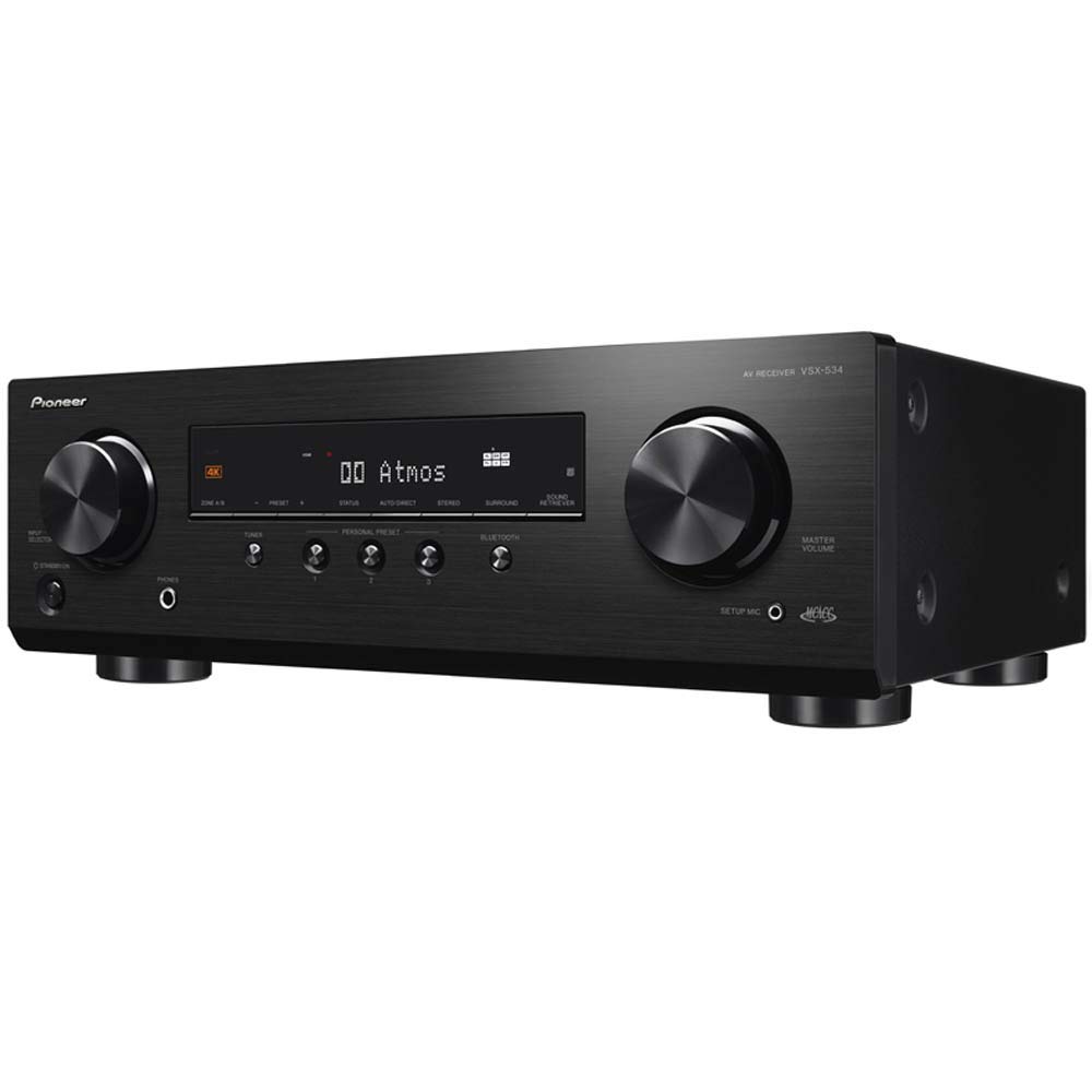 PioneerVSX-534 Home Audio Smart AV Receiver 5.2-Ch HDR10, Dolby Vision, Atmos and Virtual Enabled with 4K and Bluetooth