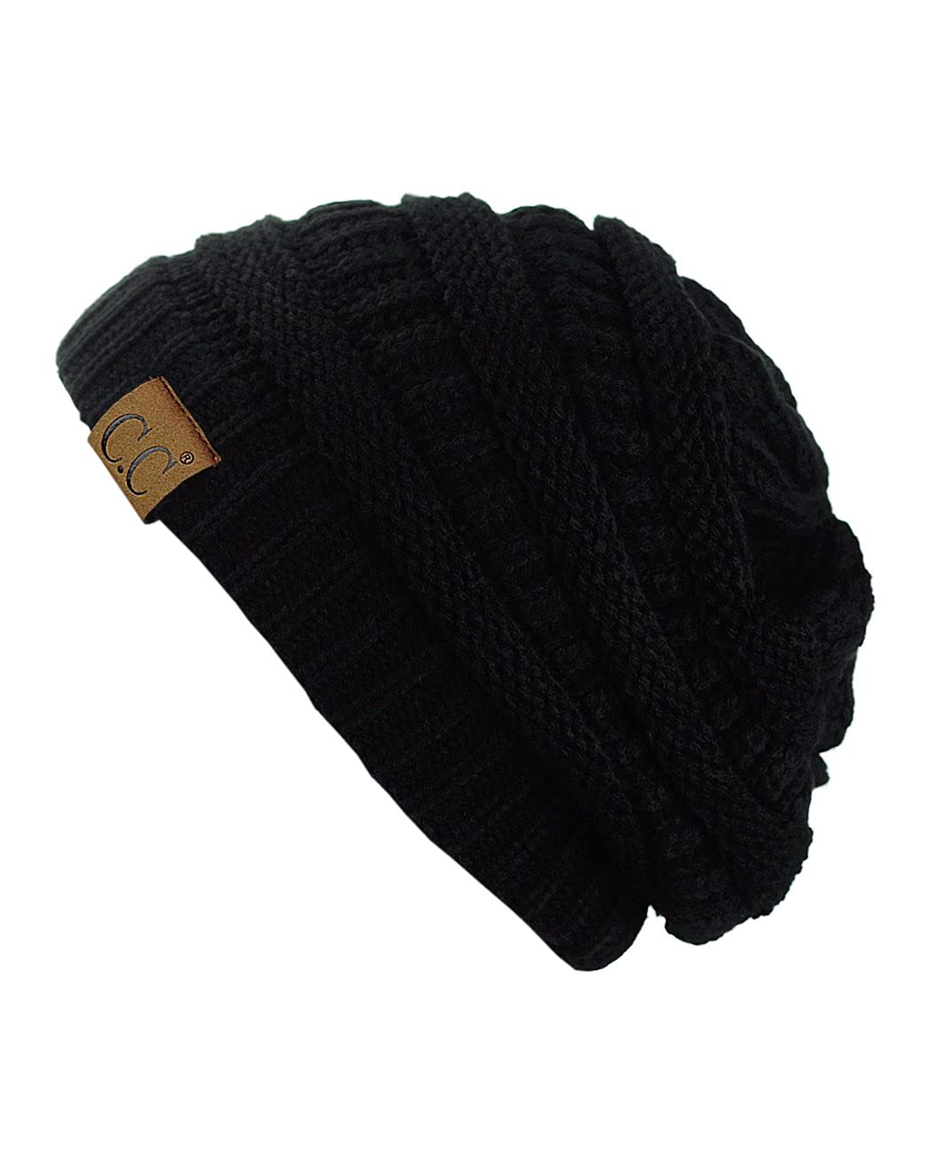 C.C Trendy Warm Chunky Soft Stretch Cable Knit Beanie Skully