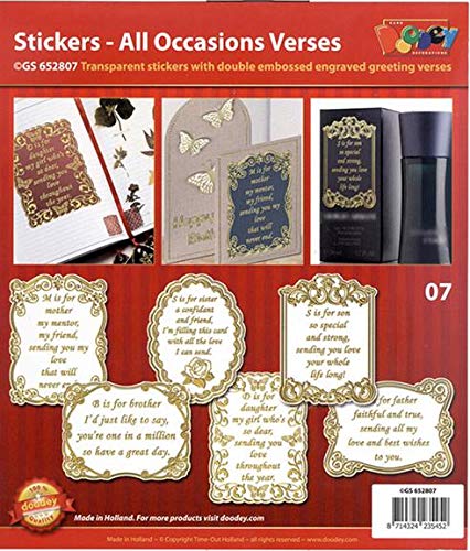 All Ocassions Stickers Assorted Gold/Silver - Transparent Gold