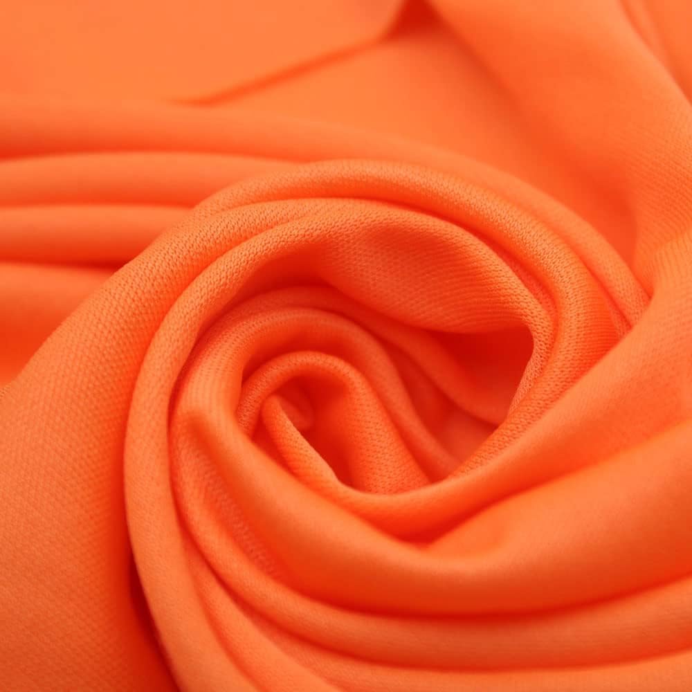 Stylish FABRIC 2-Way Stretch Polyester Interlock Knit Lining 58/60" Lightweight Fabric/DIY Projects, Orange #194 1 Yard