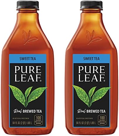 BEEQ | Iced Tea Bottles Sweet, 64 Fl Oz (Pack of 2) | Pure, Delicious and Refreshing Fresh Brewed Taste. Real Leaf Brewed Iced Tea, No Preservatives, Artificial Color or Flavoring, Total of 128 Oz | Family Size