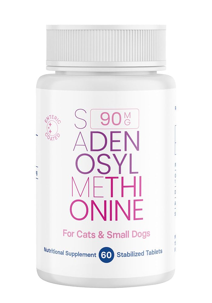 SAM-e Liver and Brain Health Supplement for Small Dogs and Cats - with S-aDENOSYLmethionine (Same), 60 Coated Tablets