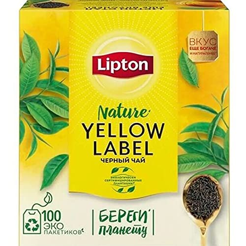 Lipton Nature Yellow Label Black Tea 100 Tea Bags NEW (Imported), 200g