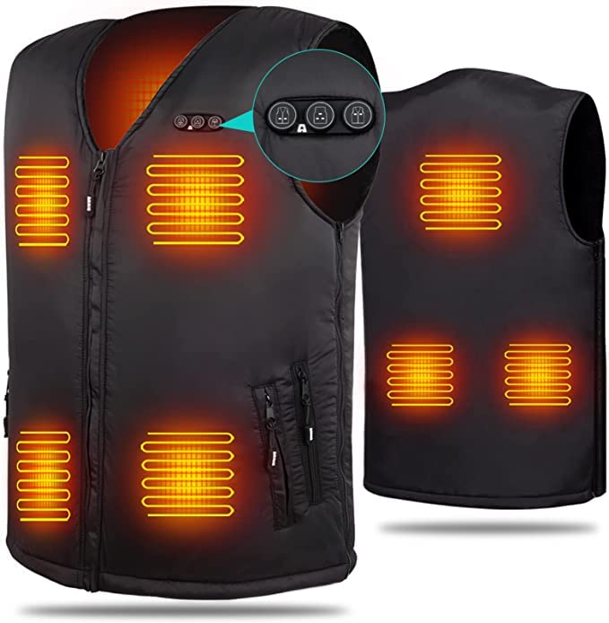 ARRISHeated Vest for Men Size Adjustable Electric Heating Body Warm Gilet 7.4V Battery Powered for Winter Use