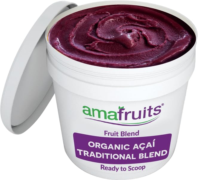 Amafruits Acai Berry Frozen Sorbet/USDA Organic/Antioxidant Rich Superfruit / 3 Gallon