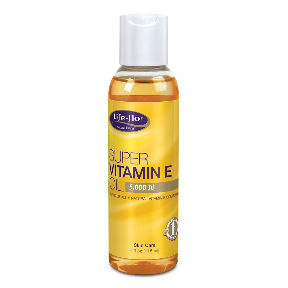 LIFE-FLOSuper Vitamin E Oil 5000IU with 8 Vitamin E Compounds | Skin & Antioxidant Support | Soothing Hydration | 4oz