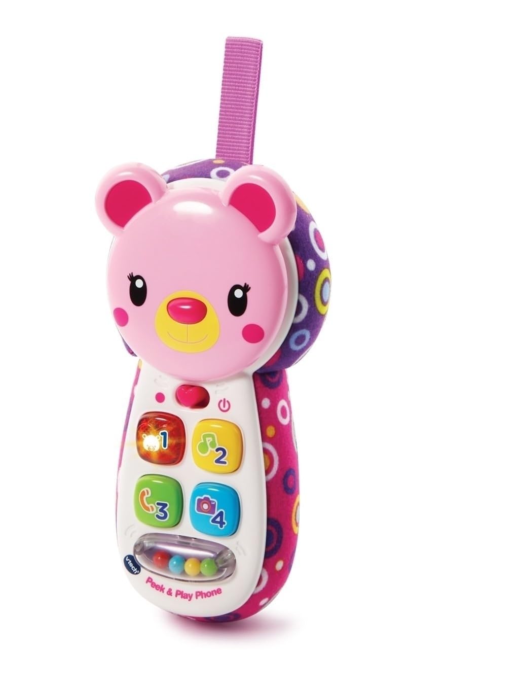 VTech Peek and Play Phone, Kids Mobile Phone Toy, Educational Toy for Sensory Play, Gift for Babies, Suitable for Girls and Boys Aged 3 Months +, Pink, English Version