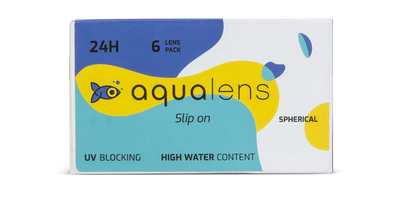 Aqualens 24H Monthly Disposable Soft Contact Lenses for Extended Wear with High Water Content, Oxygen Permeability & UV Protection - (6 Lens/Box) (-3.50)