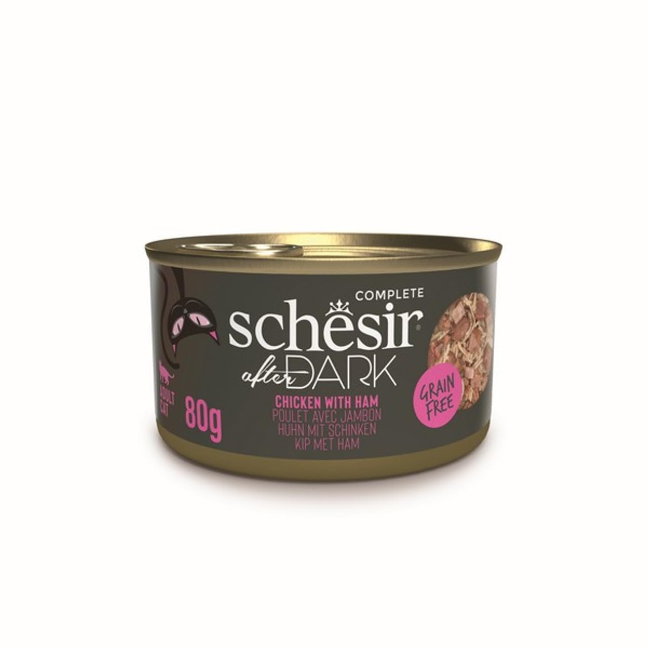 Schesir After Dark Wholefood Complete Adult Cat Food Chicken & Ham Grain Free 80g x 12 Pack