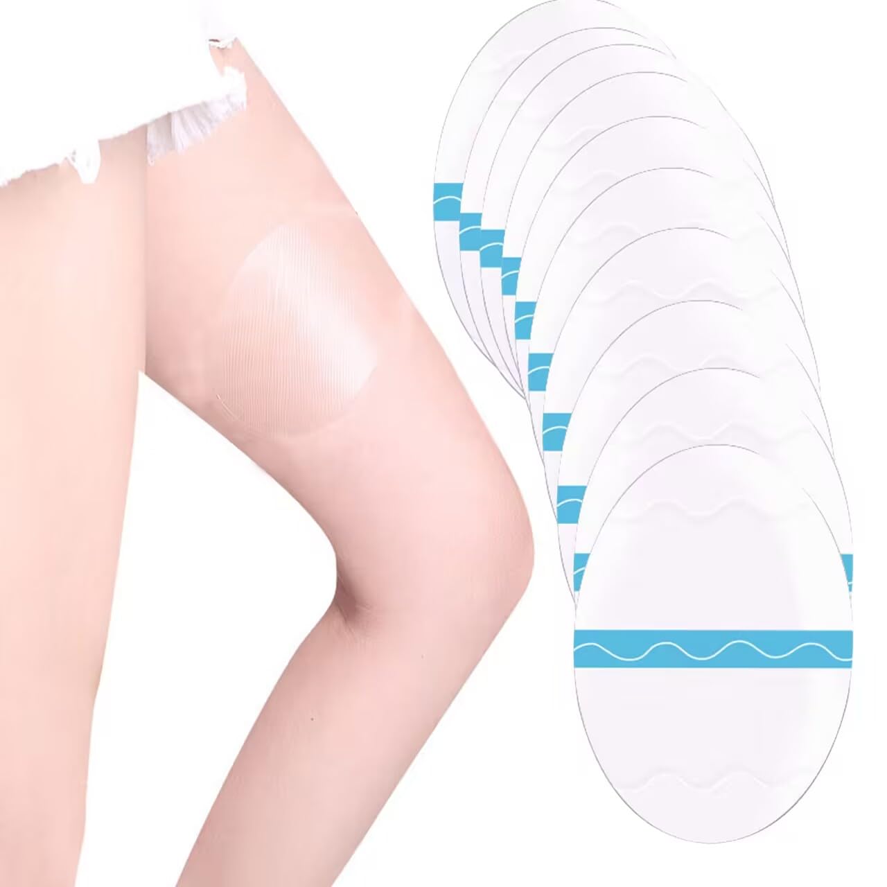 HNYG10 Pcs Chafing Stickers Inner Thighs,Self-Adhesive Thigh Pads,Inner Thigh Chafing,Disposable Chafe Stick Women Anti-Friction Pads, Transparent Patch for Thigh Chafing Prevention