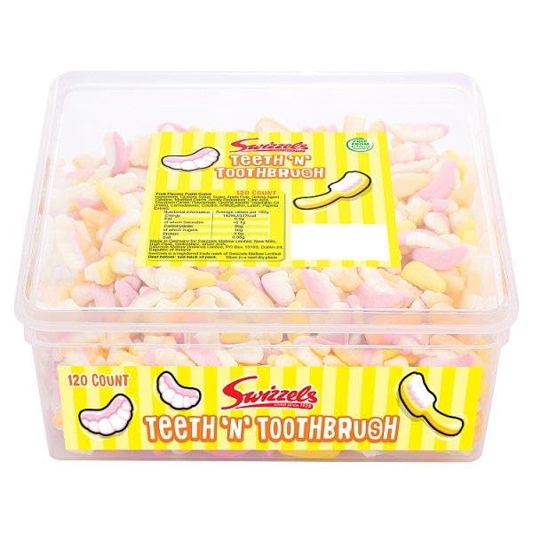 Swizzels Sweets Tubs 120ct Packs (1 Tub, Teeth n Toothbrush)