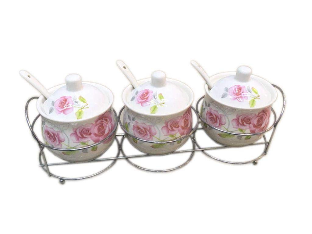 3 Jars SpIce Rack Set with Spoon