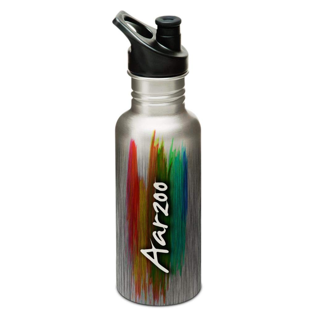 Hot MuggsAarzoo" Me PaintBrush Stainless Steel Sports Cap Water Bottle, 600ml