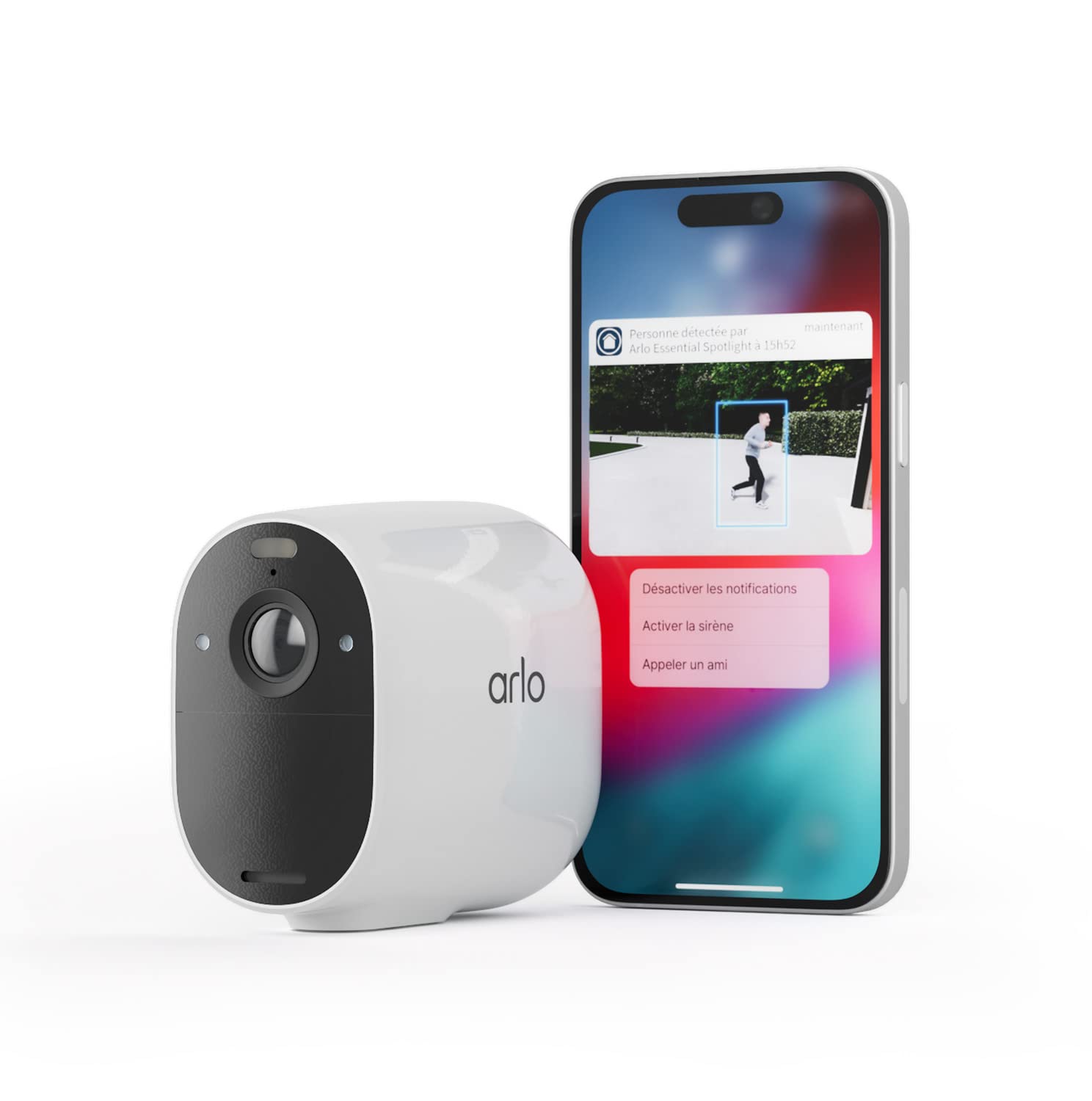 Arlo Essential Security Camera Outdoor, 1080p, Wireless CCTV, 1 Cam, No Hub Needed, Colour Night Vision, 2-Way Audio, 6-Month Battery, Free Trial of Arlo Secure Plan, White