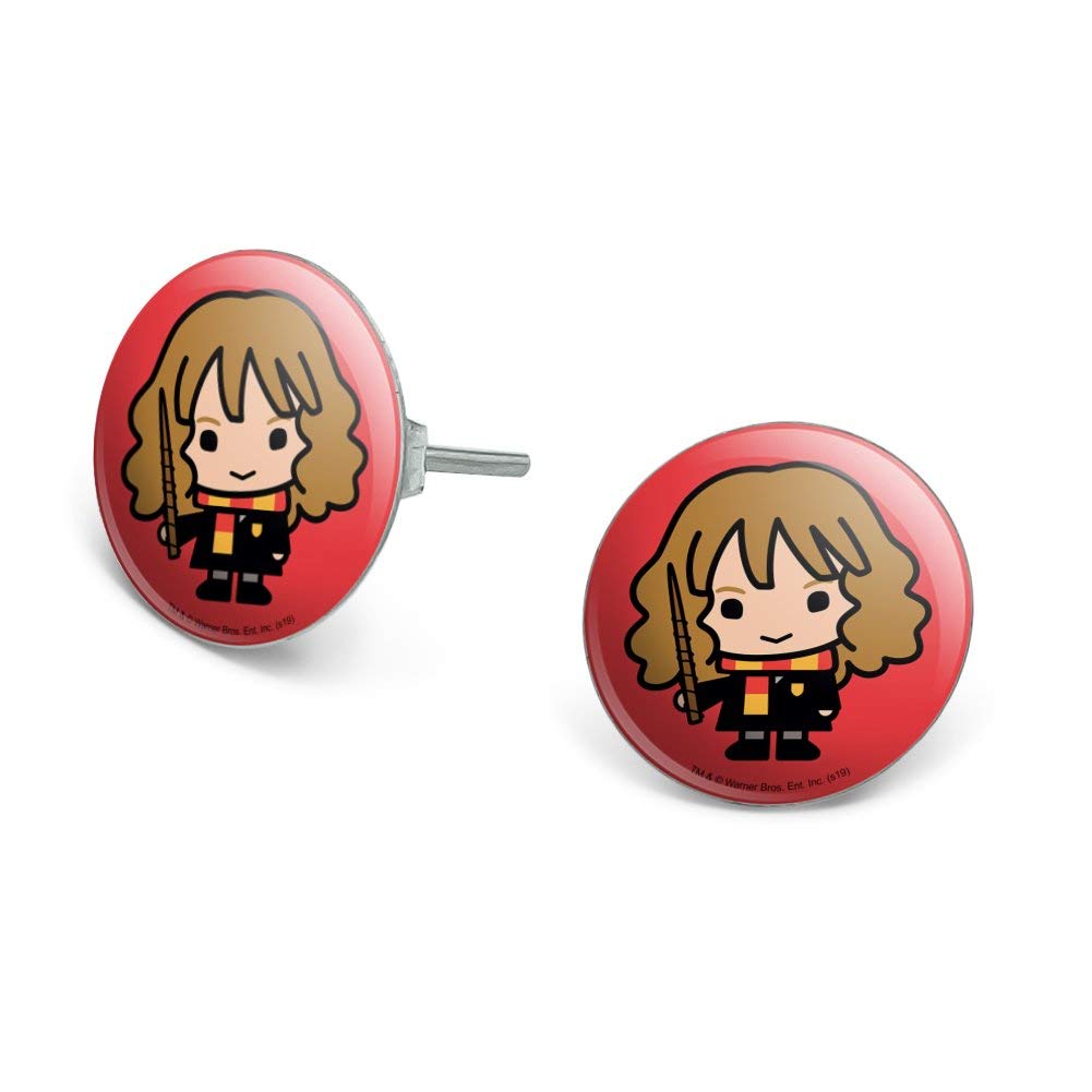 Harry Potter Cute Chibi Hermione Character Novelty Silver Plated Stud Earrings