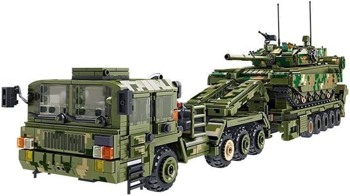 FULHOLPE Technology Tank Building Kit, 2784PCS Military 99A Tank Transporter Model Building Blocks, Truck Vehicle Construction Toy Compatible with Major Brands