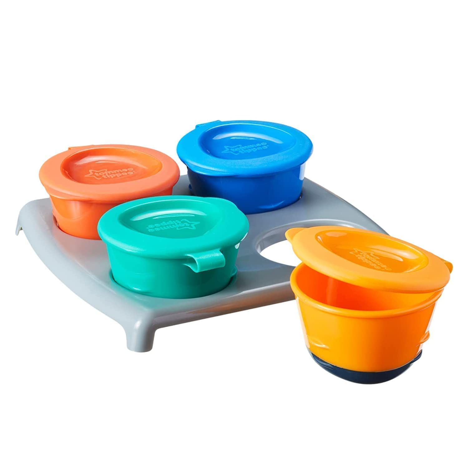 Tommee Tippee Freezer Pots and Tray - Assorted Colors, Pack of 4