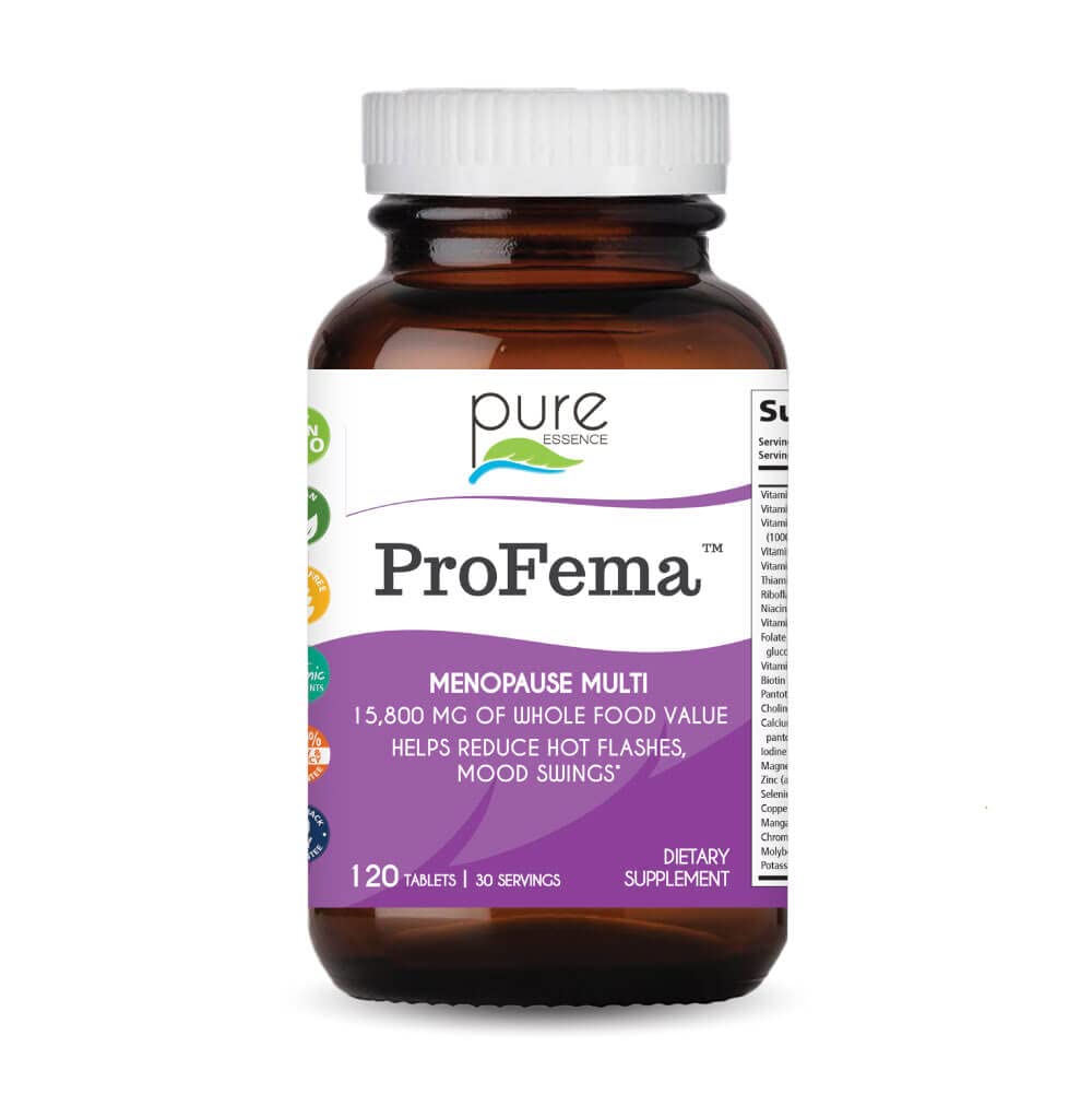 PURE ESSENCE LABS ProFema - Multivitamin for Women - Natural Menopause Relief Supplement - Promotes Hormone Balance, Reduces Hot Flashes, Mood Swings, Night Sweats (120 Capsules)