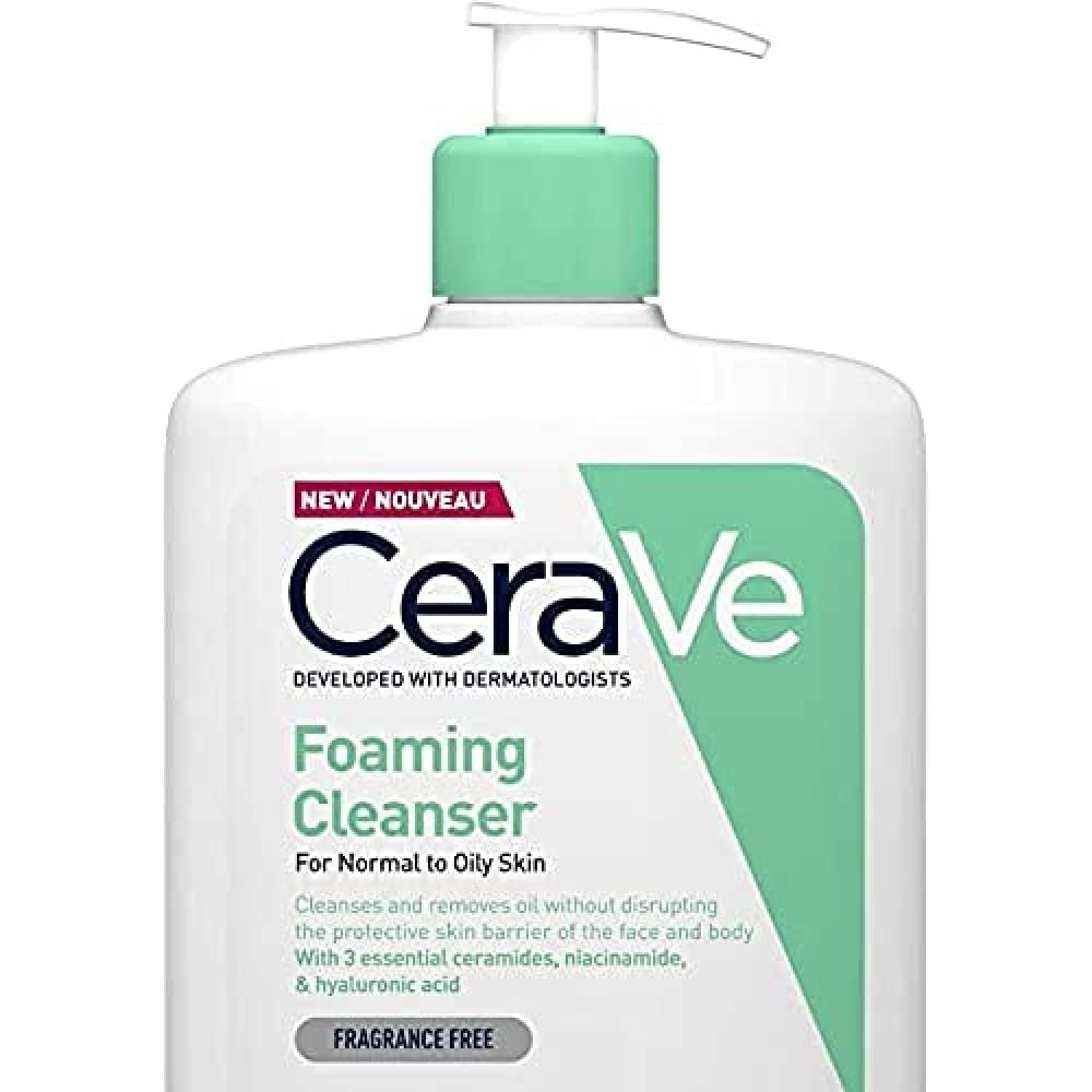 Cerave Foaming Cleanser For Normal To Oily Skin 1 Litre With Niacinamide And 3 Essential Ceramides