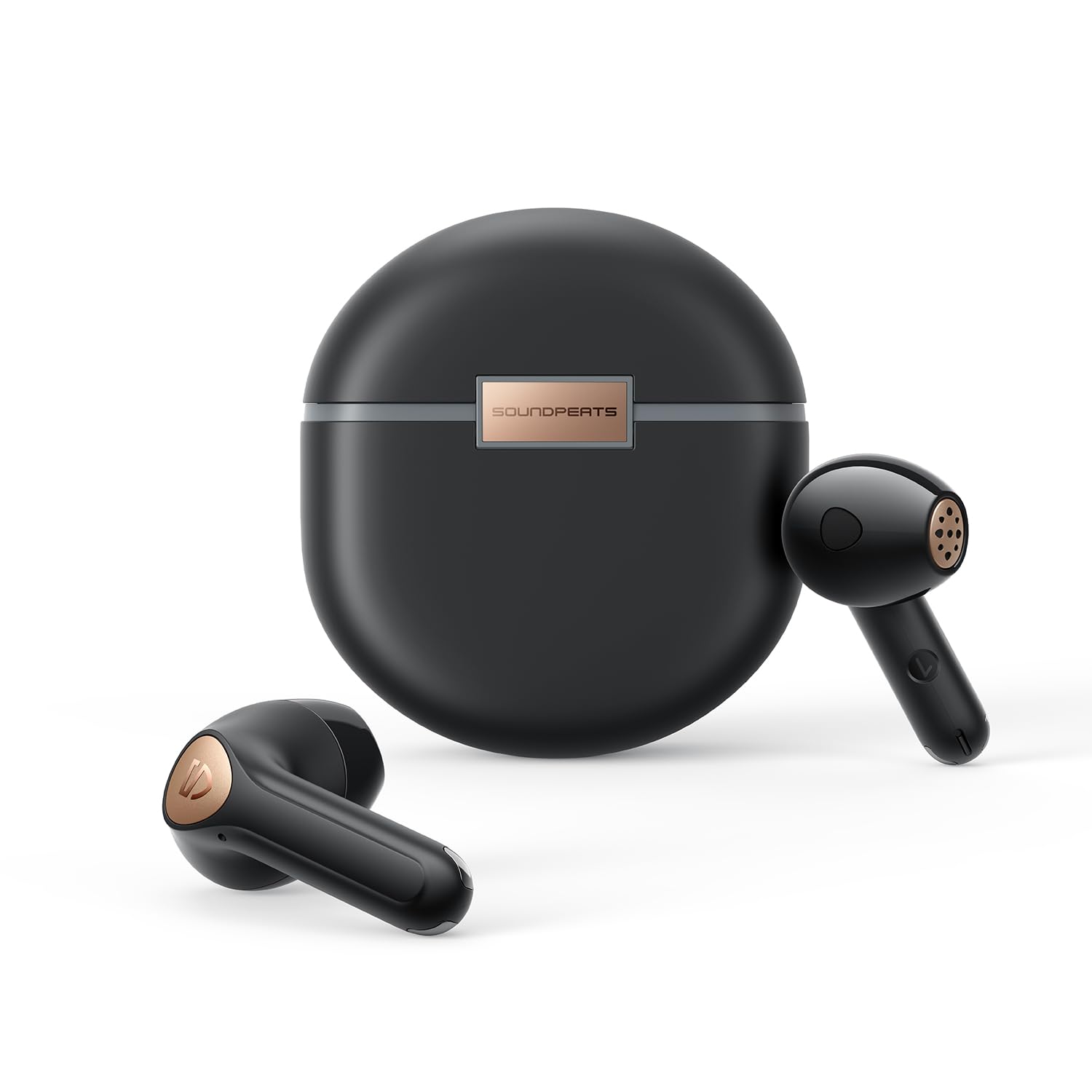 SoundPEATS Air4 Wireless Earbuds AptX Adaptive LossLess Compatible with Snapdragon Sound, Qualcomm QCC3071 Earphones Bluetooth 5.3 Semi in Ear with 6 Mics, 26 Hours, Multipoint Connection Black