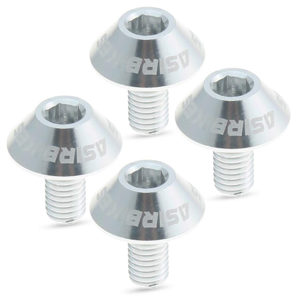 ASIR Bike Water Bottle cage Bolts Lightweight Aluminum Alloy MTB Roadbike Screw - 4 Pack (Silver)