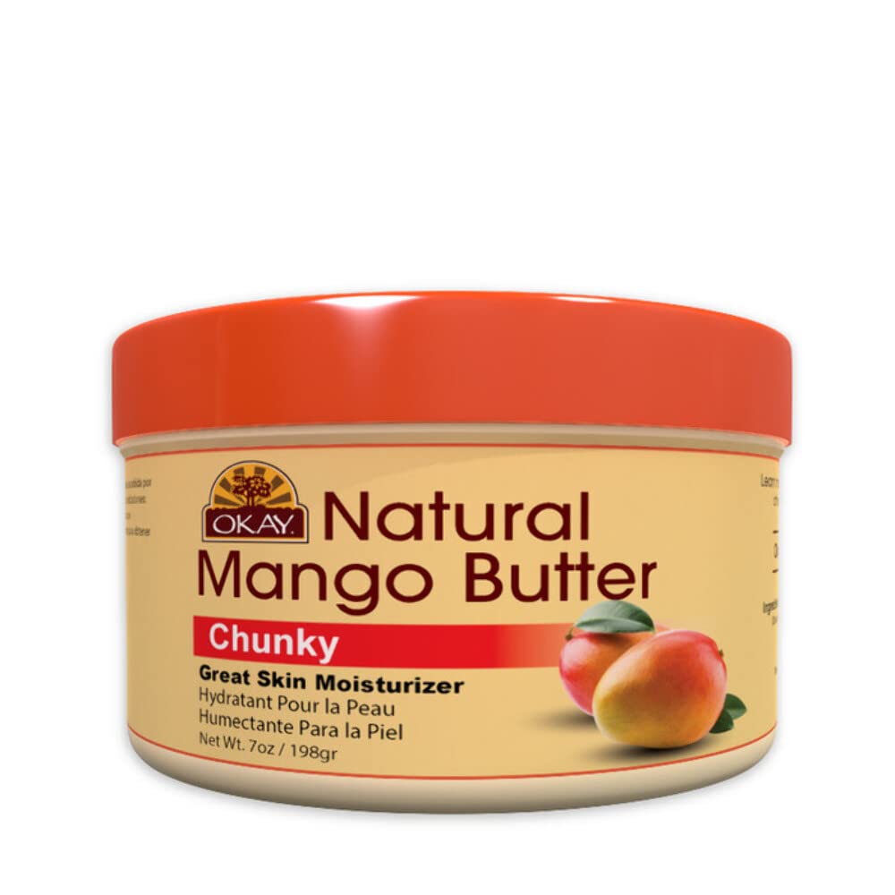 OkayMango Butter Chunks For Hair And Skin Revive Hydrate Dry Moisturize & Soothe 100% Pure 8 Oz, Light Yellow