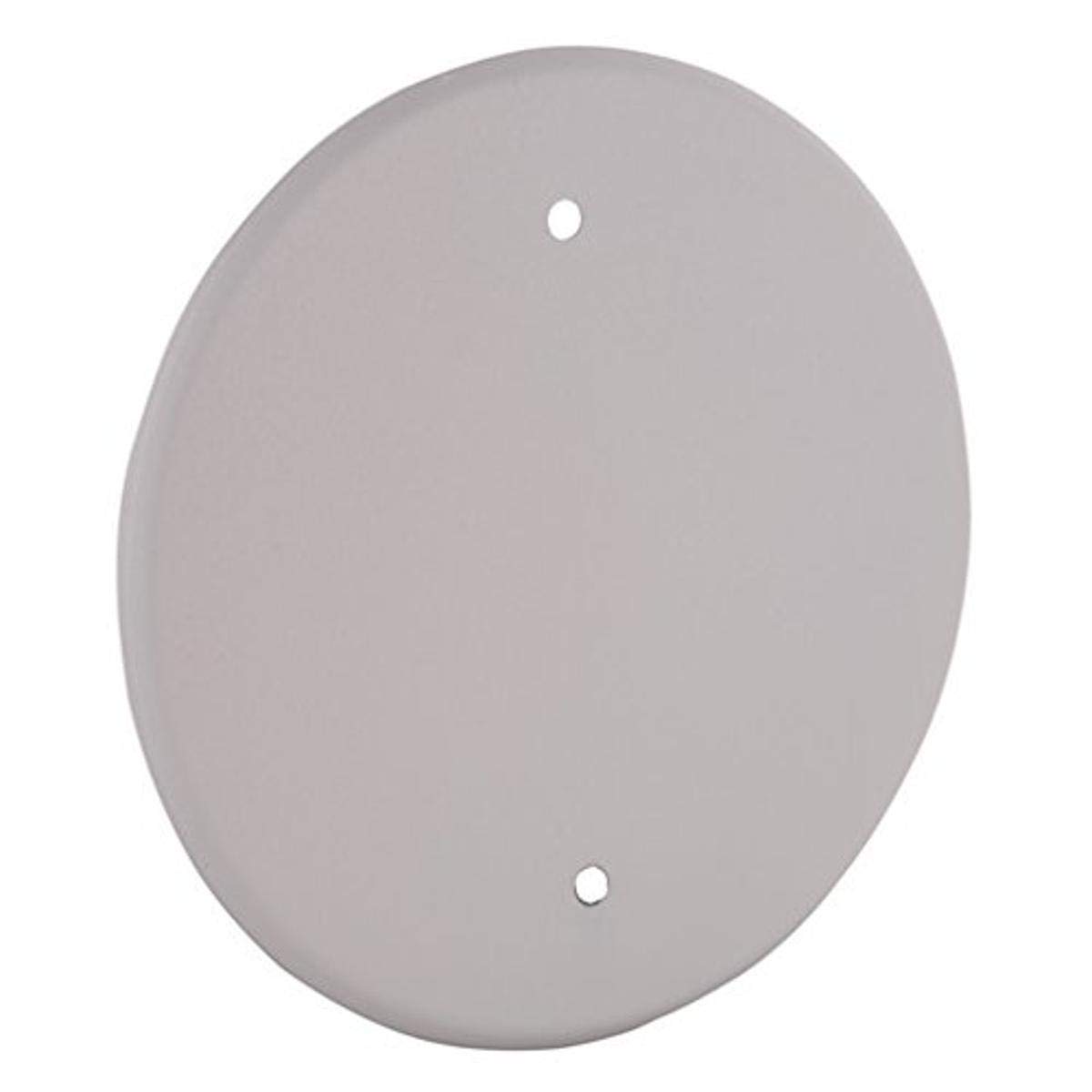 5 in. Round Closure Plate, Blank, Direct Mount to Fixture Box, Off-White