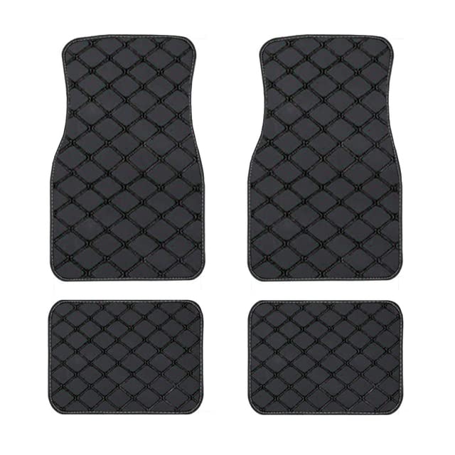 For Car - 4pcs Car Floor Mats For Seat Ateca Arona ibiza Leon Toledo Leon ST CUPRA Auto Foot Pads Car Styling Accessories Covers Interior (Black)