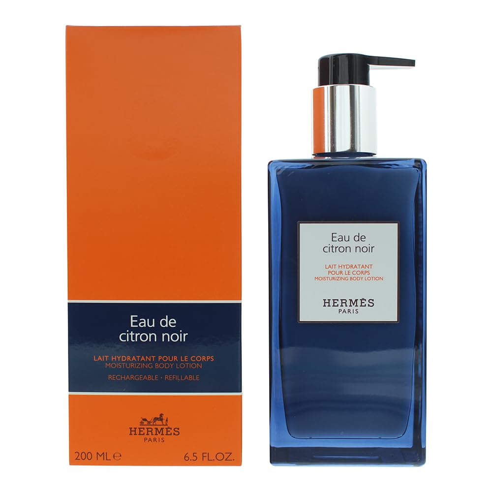 Hermes Eau De Citron Noir Refillable Moisturising Body Lotion For Men 6.5 Ounce