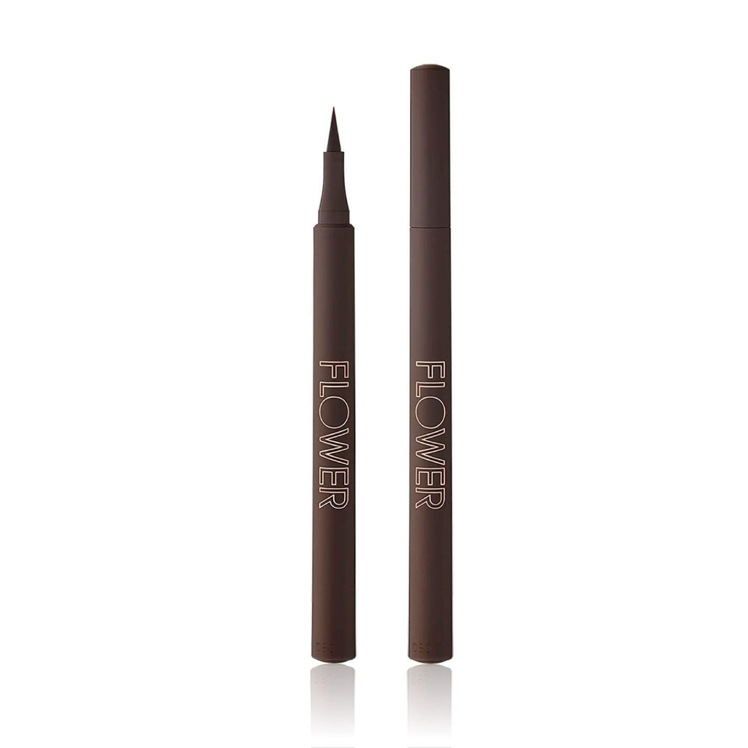 Liquid Eyeliner by FLOWER BEAUTY | Long-lasting Forever Wear Winged Liner (Dark & Stormy)