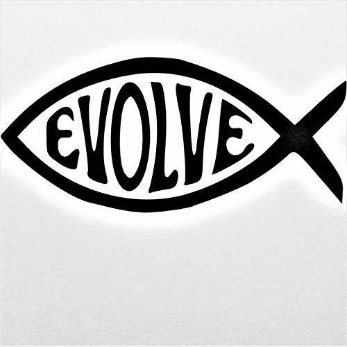 Evolve Fish Evolution (2 PACK) Vinyl Decal Sticker|BLACK|Cars Trucks Vans SUV Laptops Wall Art|5.5" X 2.5"|CGS821