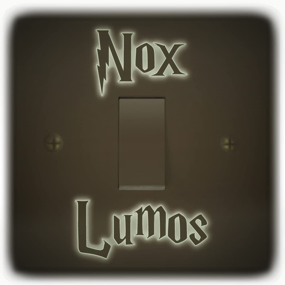 SuperDuperDecorNox Lumos Light Switch Stickers. Black, Colour, or Glow-in-The-Dark. Off & On Funny Decal Child Room Lightswitch Wall Vinyl Glow-in-Dark x2