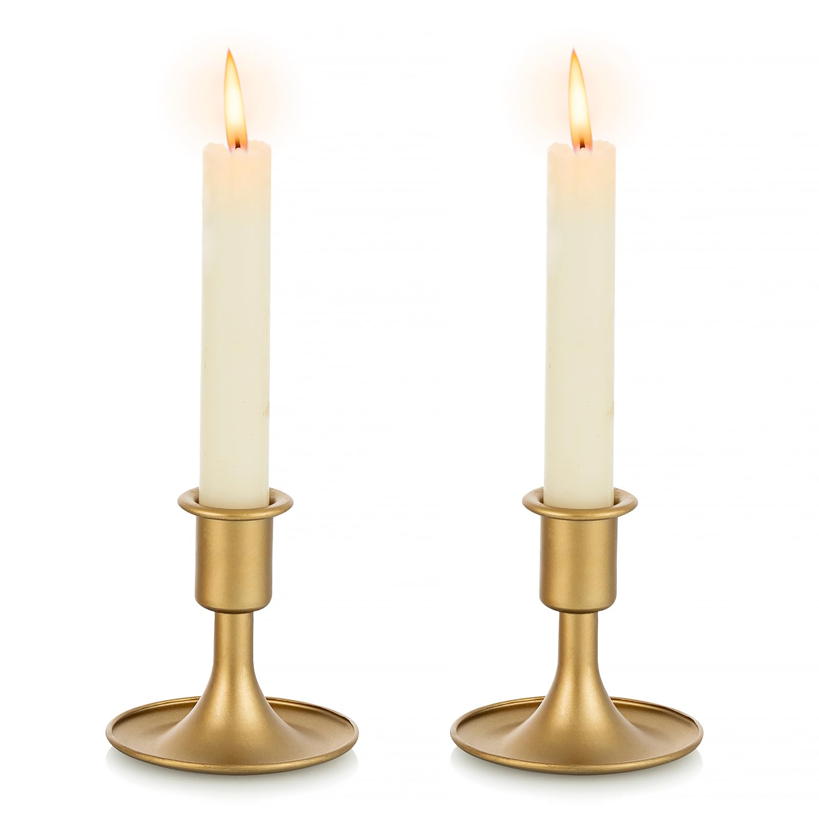 SziqiqiGold Candle Holders for Candlesticks Set of 2 - Small Taper Candle Holders for Wedding Centerpiece Candle Stick Stands for Candlelight Dinner Table Christmas Mantel