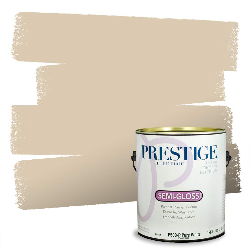 Prestige PaintsInterior Paint and Primer In One, 1-Gallon, Semi-Gloss, Comparable Match of Sherwin Williams* Softer Tan*