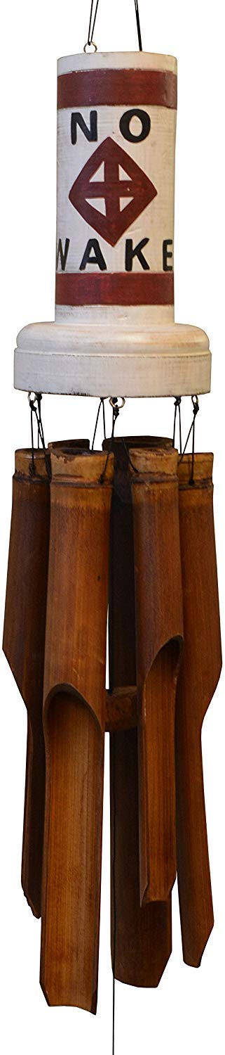 Cohasset Gifts 189H Cohasset Horse Head Bamboo Wind Chime, Hand Carved Brown Mahogany Finish