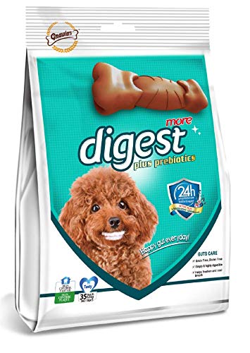 Gnawlers Dog Digest More, Premium Dental Dog Treat, 24 Hour Protection, Fortified with Prebiotics, Healthy Immune System,Unique Texture & Design for Optimal Cleaning, 35in1, 525gm, Pack of 4 Sold By DogsNCats