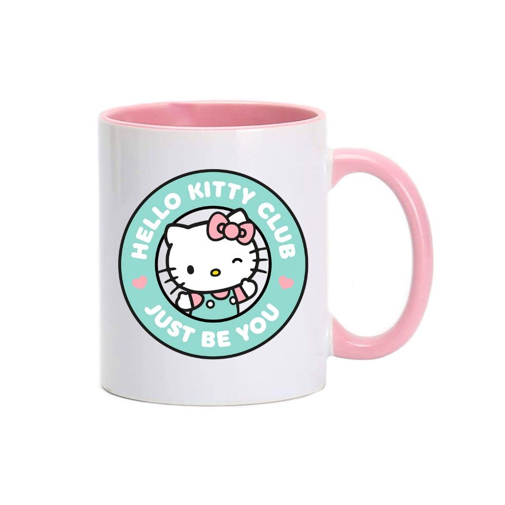 Hello Kitty Club| Coffee Mug glass cups |Espresso Coffee Mug| Tea Cup| Drinking Glass For Kids | Kitchen Ceramic Coffee Cup Handle For Hot & Cold Beverages| 11 Oz ASIN: B0BC7KBT13 (LIGHT PINK)