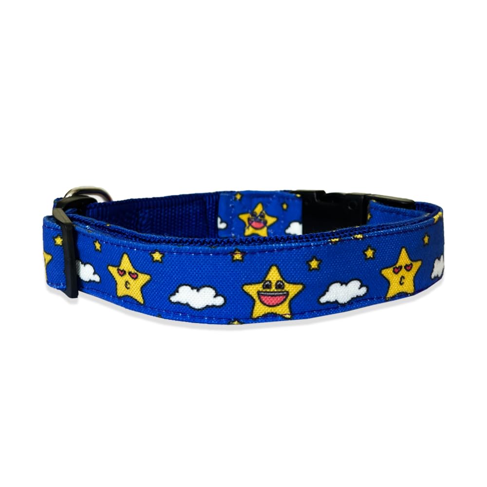 High On Dogs Happy Stars Dog Collar - Size M/L