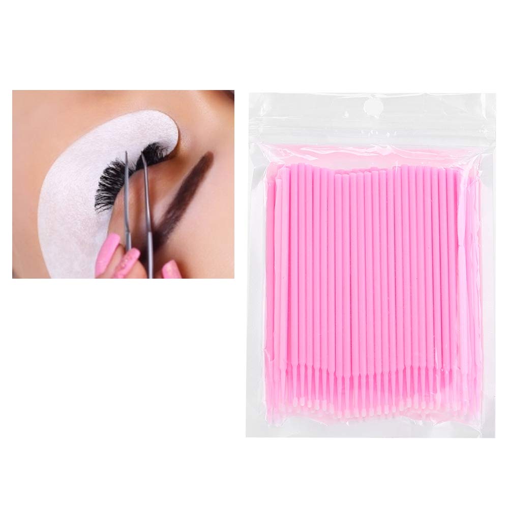 Salmue Disposable Micro Applicator Brush, Cotton Swab Ahesive Tape Kit Extension Grafting Swabs Micro-Brushes Applicators Cotton Swab Ahesive Tape Kit