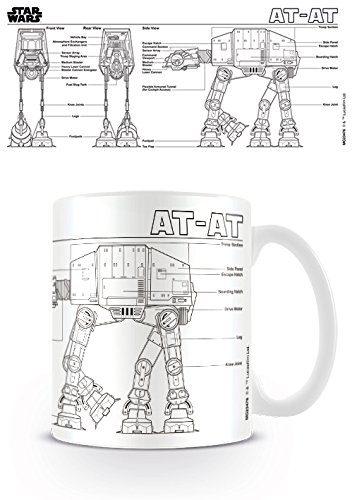 Star Wars Pyramid International "(AT AT Sketch) "Official Boxed Ceramic Coffee/Tea Mug, 11 oz, Multi-Colour, 315 ml