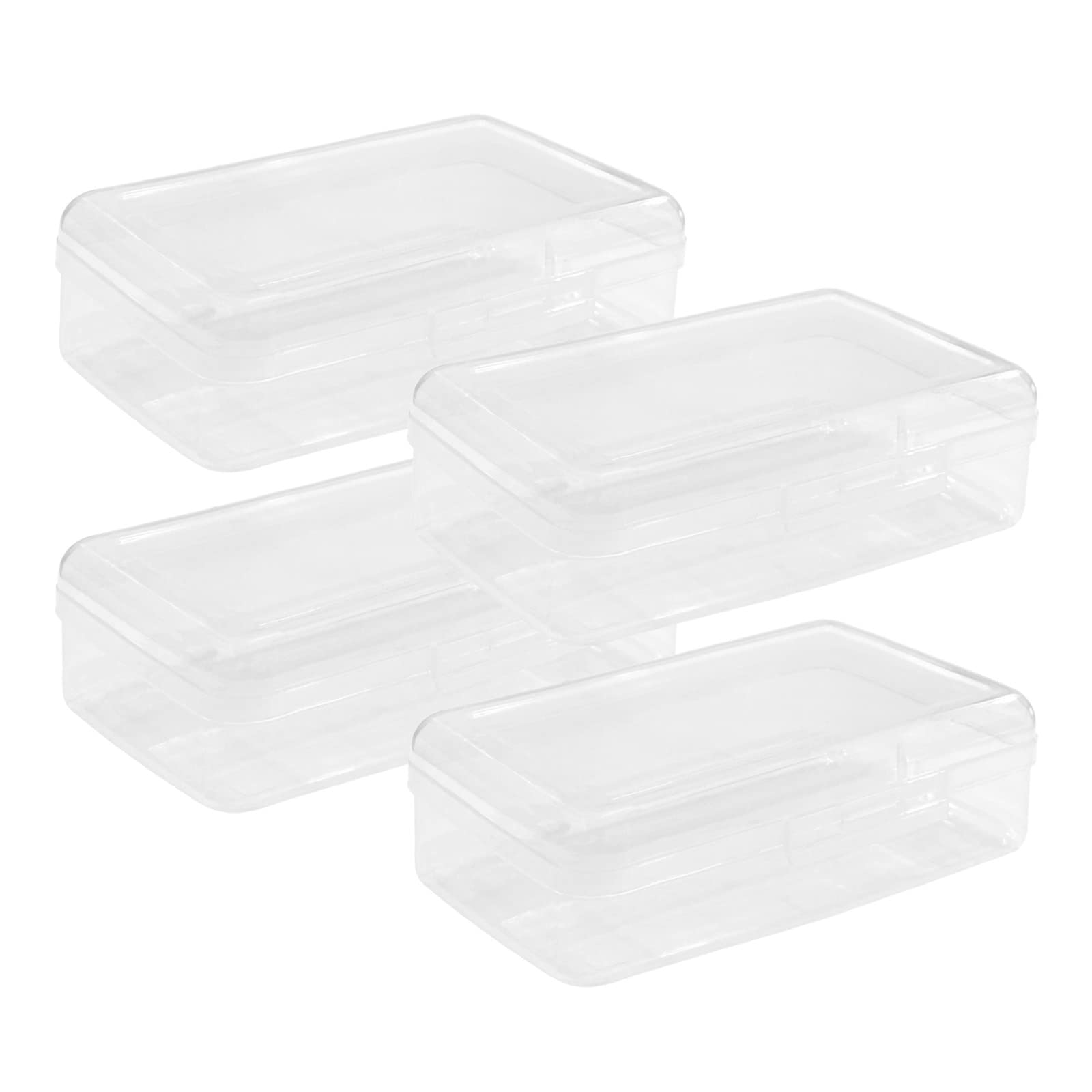 Large Capacity Clear Pencil Box, Pencil Case, Plastic Pencil Boxes, Stackable Design, Supply Boxes for School Classroom, 4-Pack (Clear)…