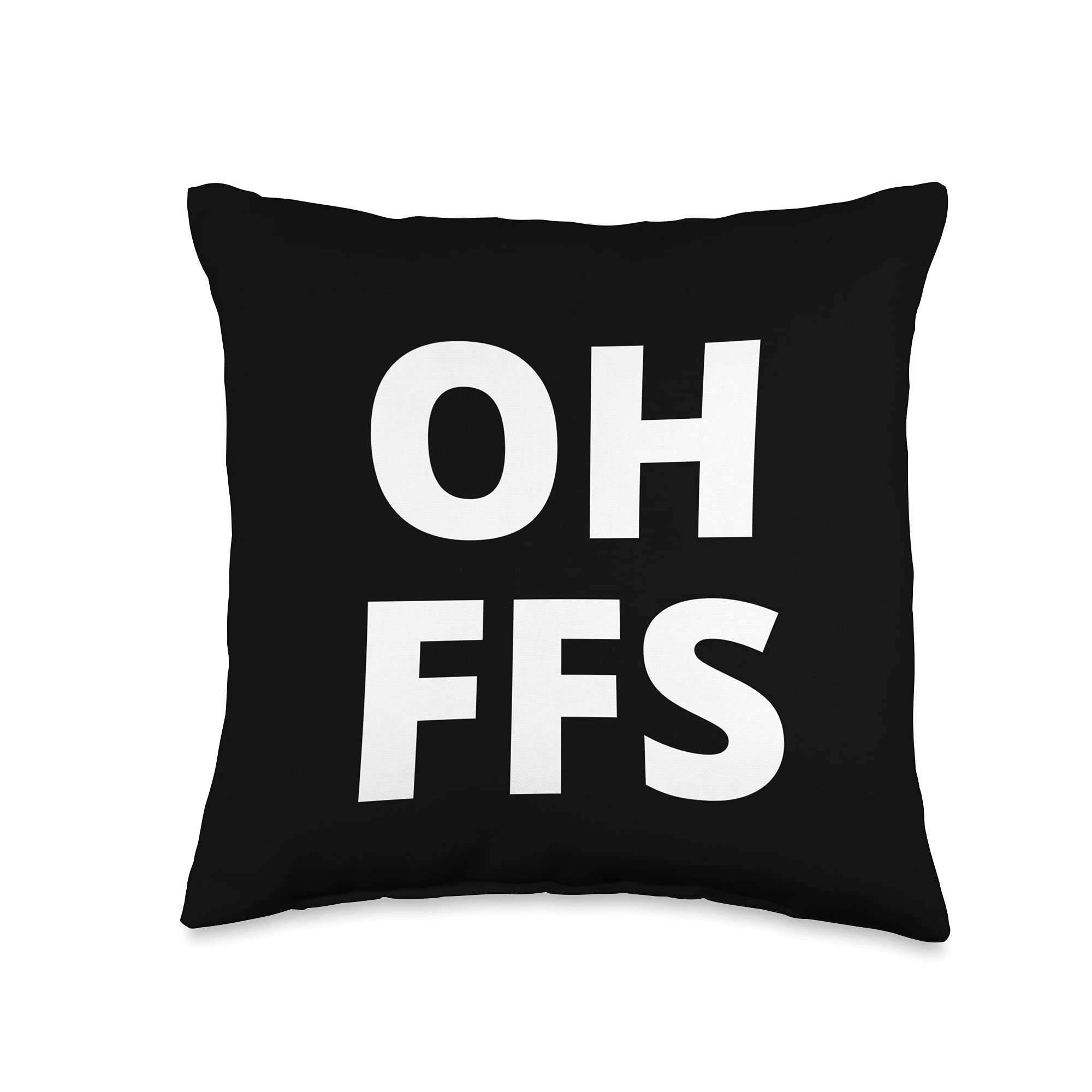 RBF Really OH FFS (White) Throw Pillow, 16x16, Multicolor