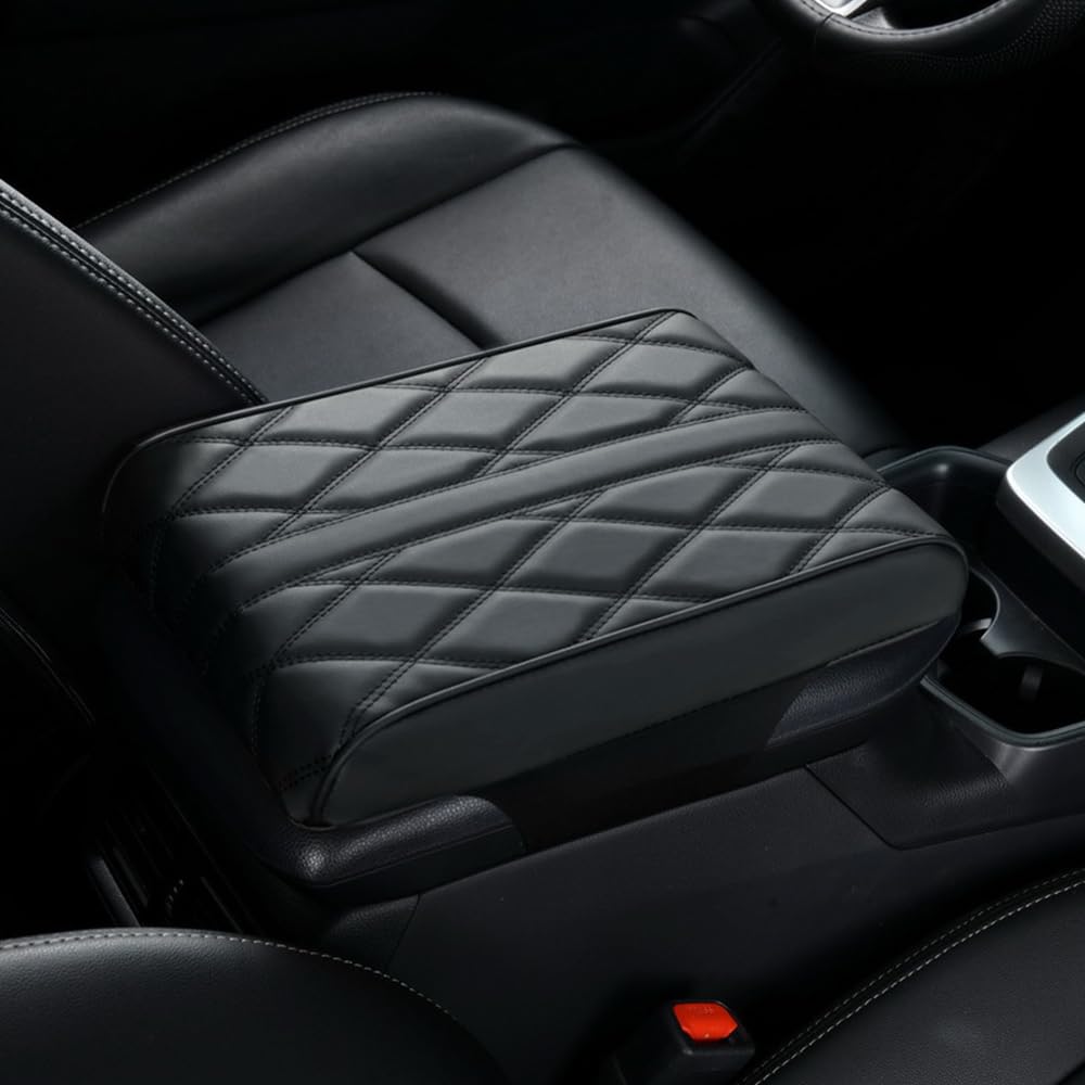 NEZIHCar Armrest Pad for Ford EcoSport III II I 3.Gen/2.Gen/1.Gen 2004-2026 Comfort Arm Rest Seat Box Cover Waterproof Center Console Protector Cushion Interior Accessories,Black