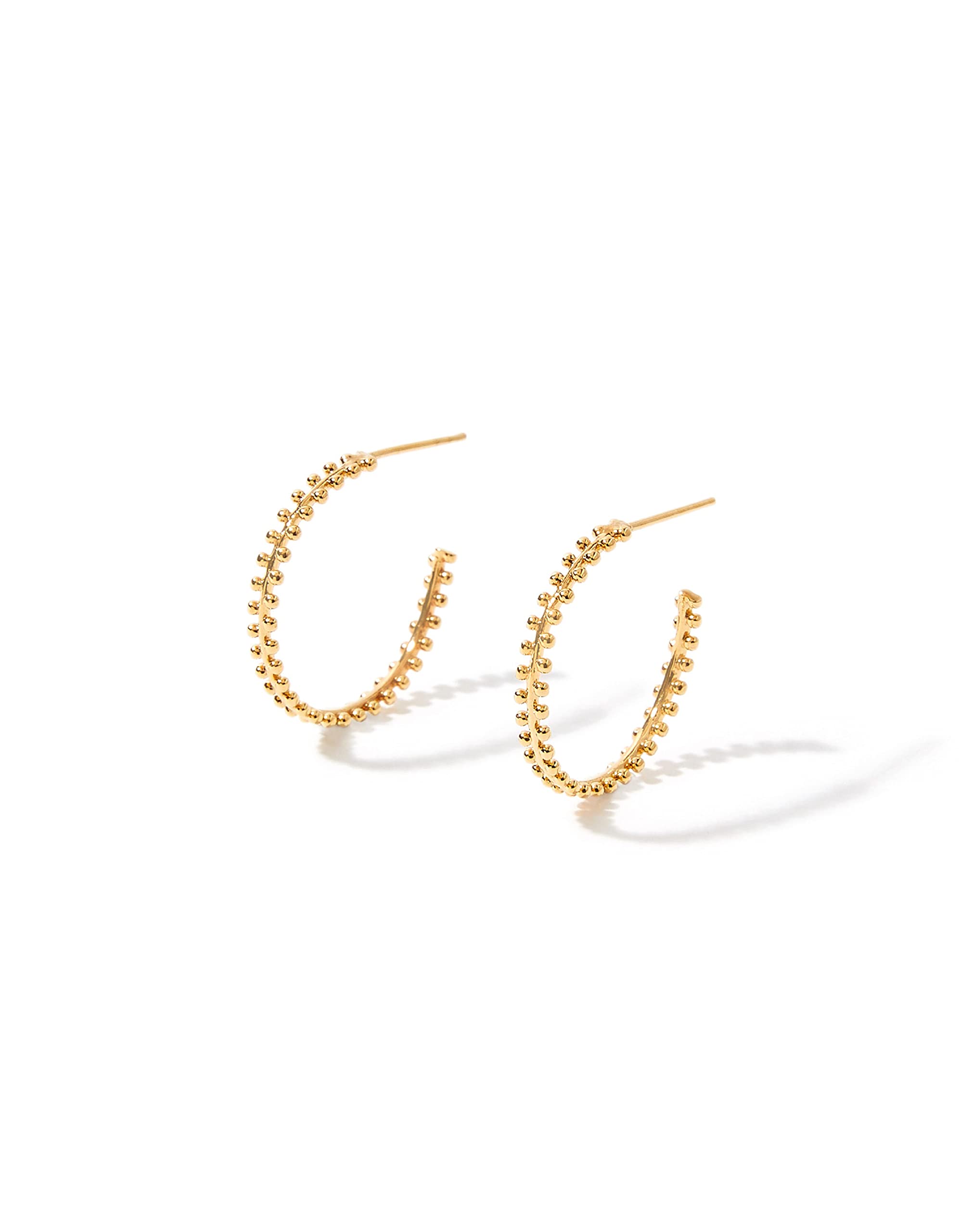 Gold-Plated Bobble Hoop Earrings|One Size