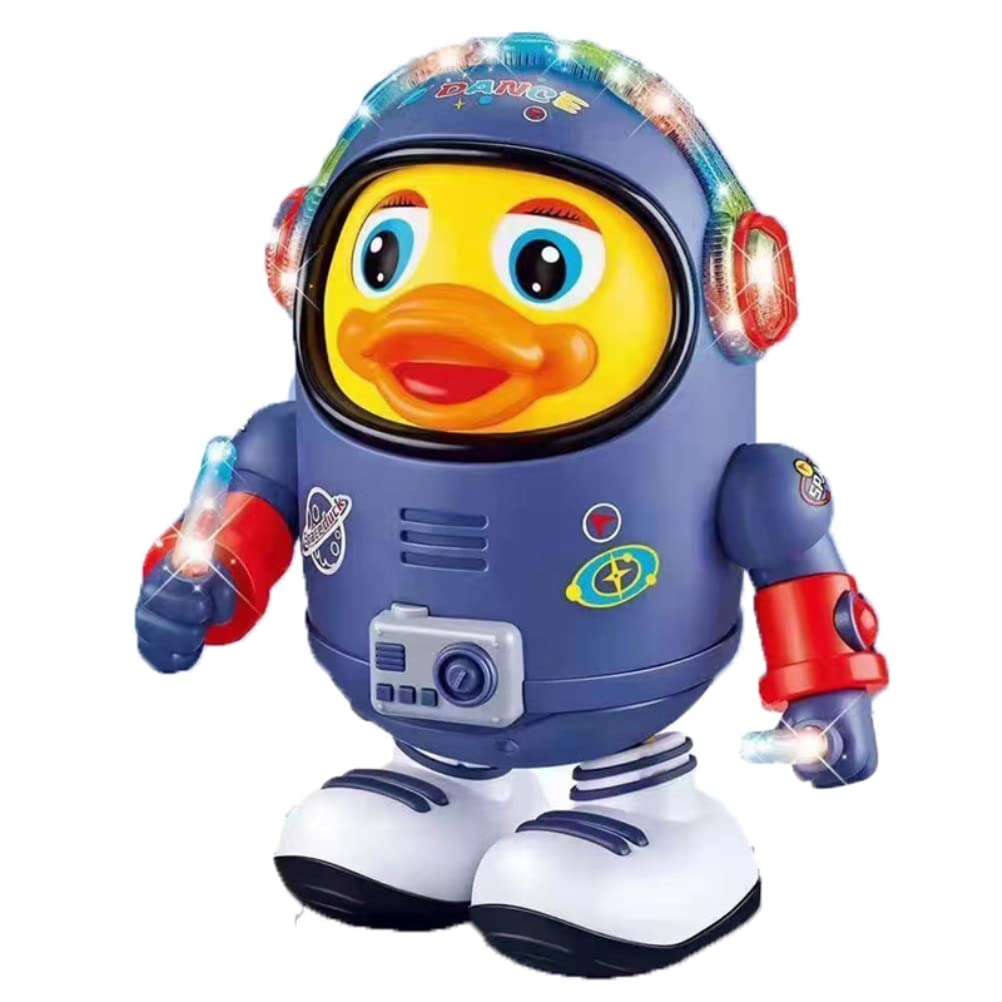 SPYMINNPOOElectric Dancing Duck with Music and Light, Lay Eggs and Sing While Running, Musical Dancing Space Duck Toy (Electric Dancing Duck)